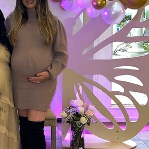 Maternity turtleneck, mini dress